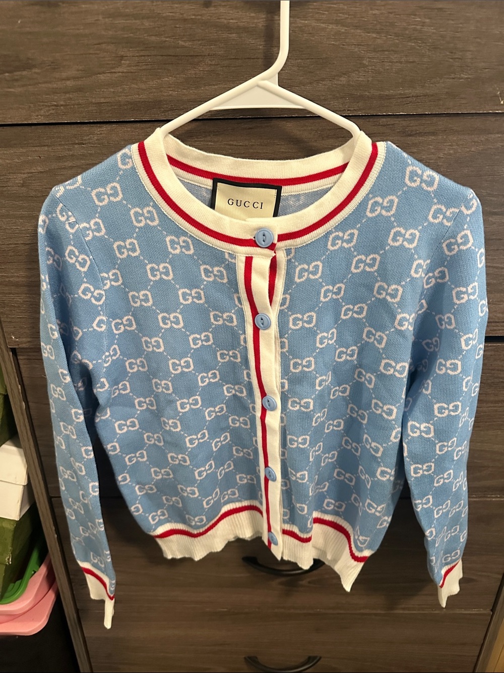 Women’s Light Blue Logo Cardigan size S